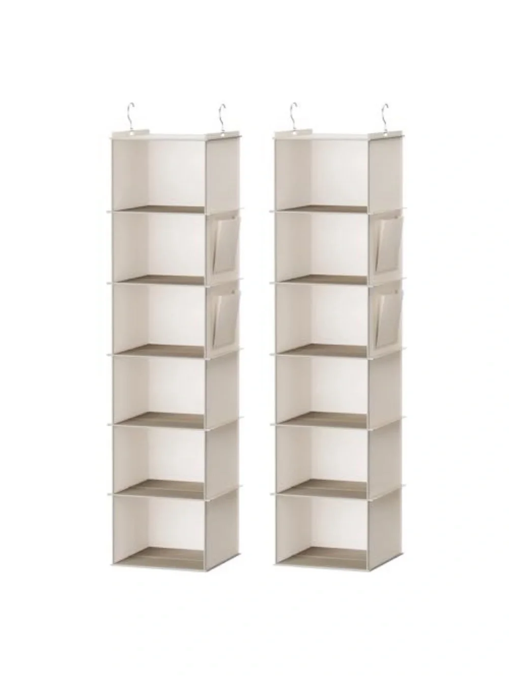 YOU DENOVA Beige 6-Shelf Hanging Closet Organizer - 2 Pack